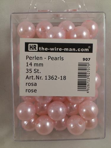 Perles rose 14 mm. 35 p.